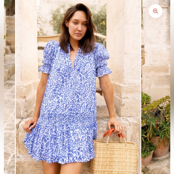 Oliphant Dresses & Skirts - NWT Oliphant Smock Dropped Mini in Cypress Blue